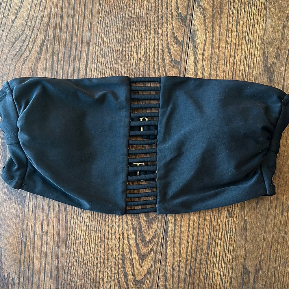 Black Strapless Bandeau Top